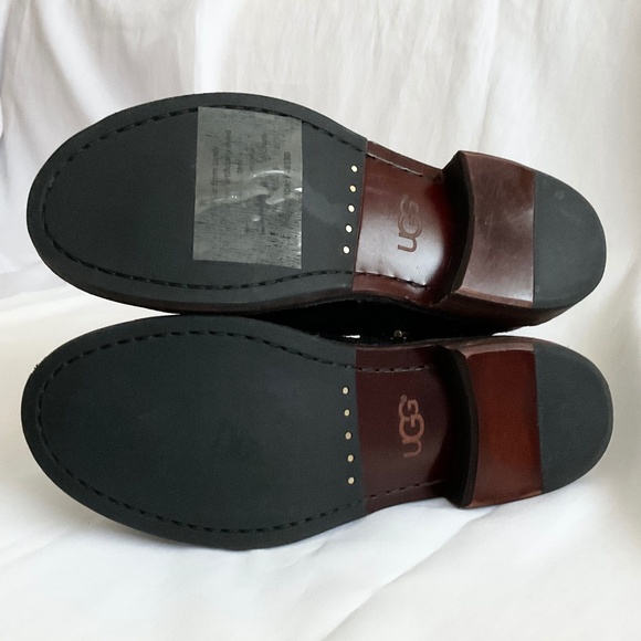 NEW UGG Fabrizia Studs Black Suede Moto Biker Side Zip Ankle Boots - Picture 16 of 16